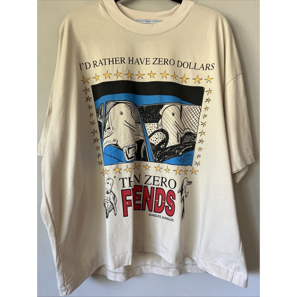 Jungles Jungles Zero Dollars Tee Shirt in Birch Friends Rare Graphic Tee Rare